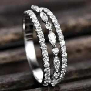 NEW 925 STERLING SILVER ENGAGEMENT RING